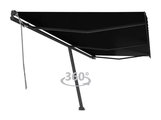 Auvent manuel rétractable sur pied 600x300 cm Anthracite