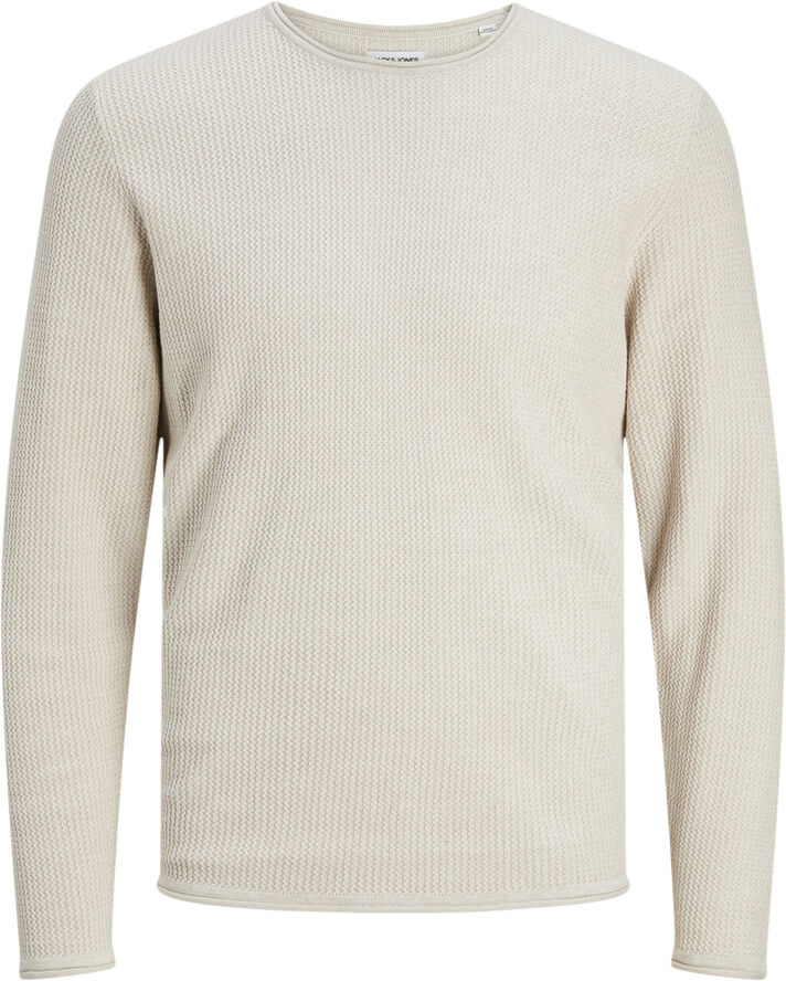 Jack & Jones JJECOOPER KNIT CREW NECK NOOS Oatmeal/melange
