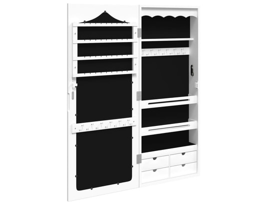 VIDAXL - Armoire à bijoux avec miroir murale blanc 37,5x10x90 cm