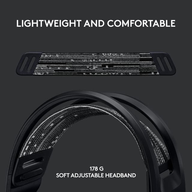 Logitech G733 Lightspeed RGB gaming headset (sort)