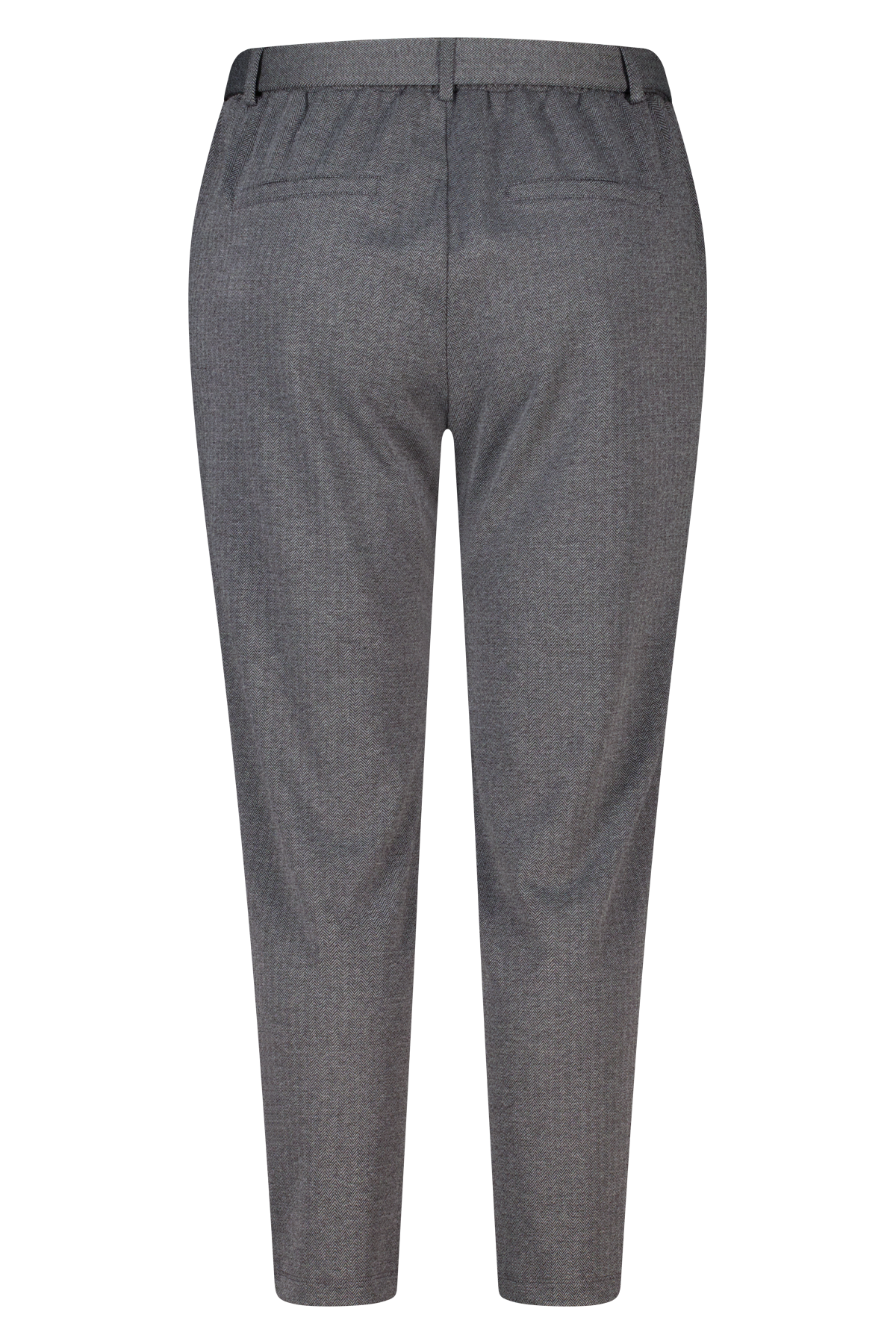 Slim fit pantalon met ceintuur dark grey melange