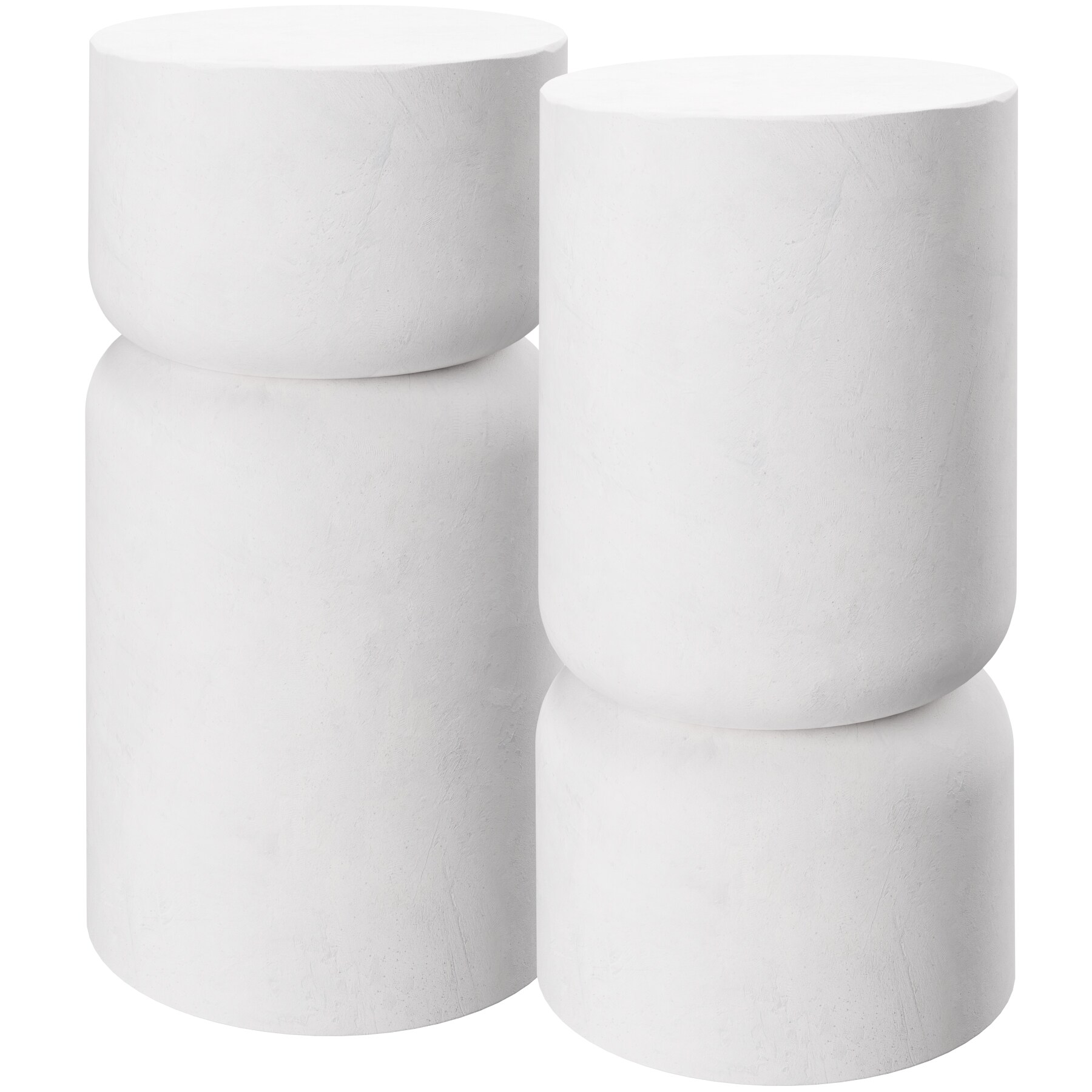 tectake® 2er Set Beistelltisch , Chubby-Design, wetterfest, 28 x 54,5 cm
