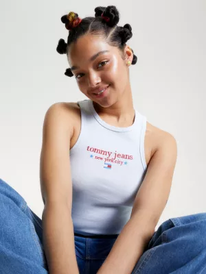 Regata cropped slim fit com logo