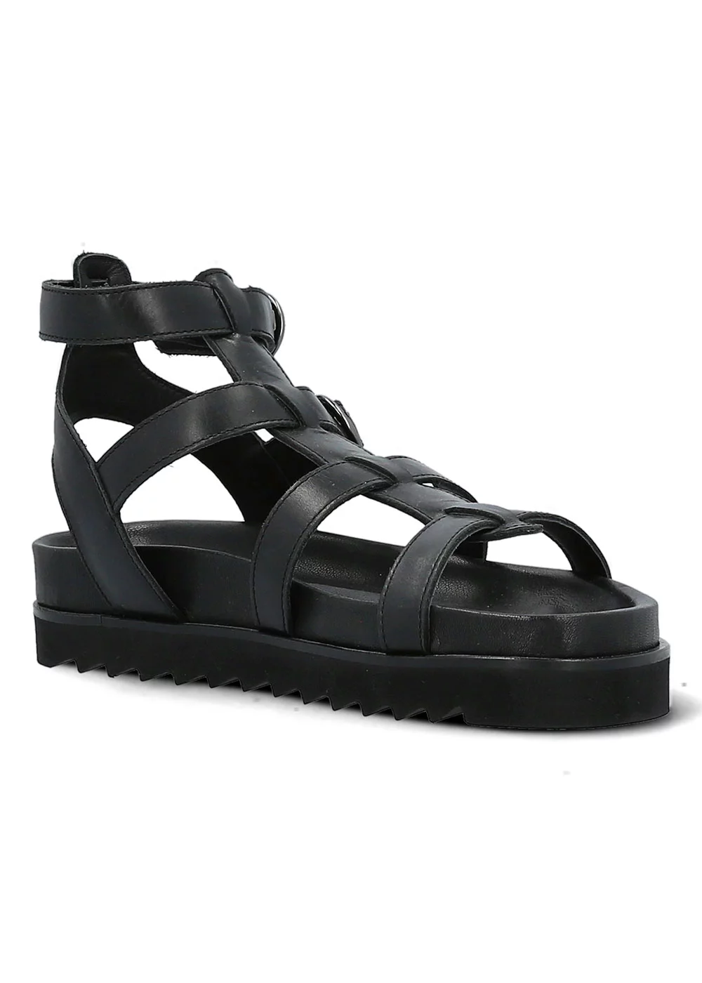 SANDALES RUBIS CUIR NOIR
