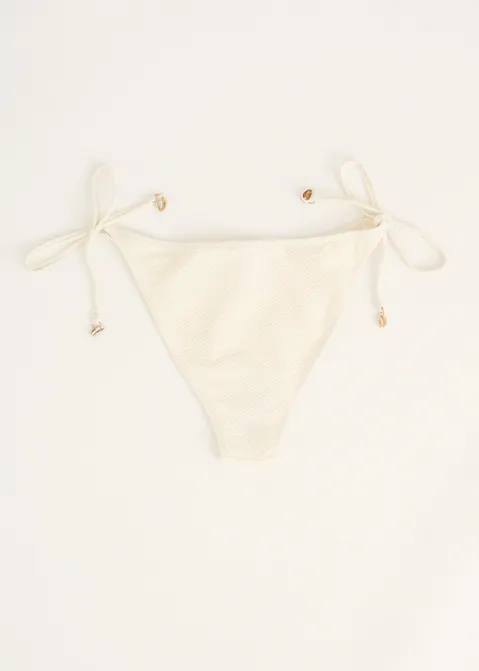 Bikini broek met schelpen off-white (ECRU)
