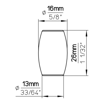 Knop Clara rvs look 16mm