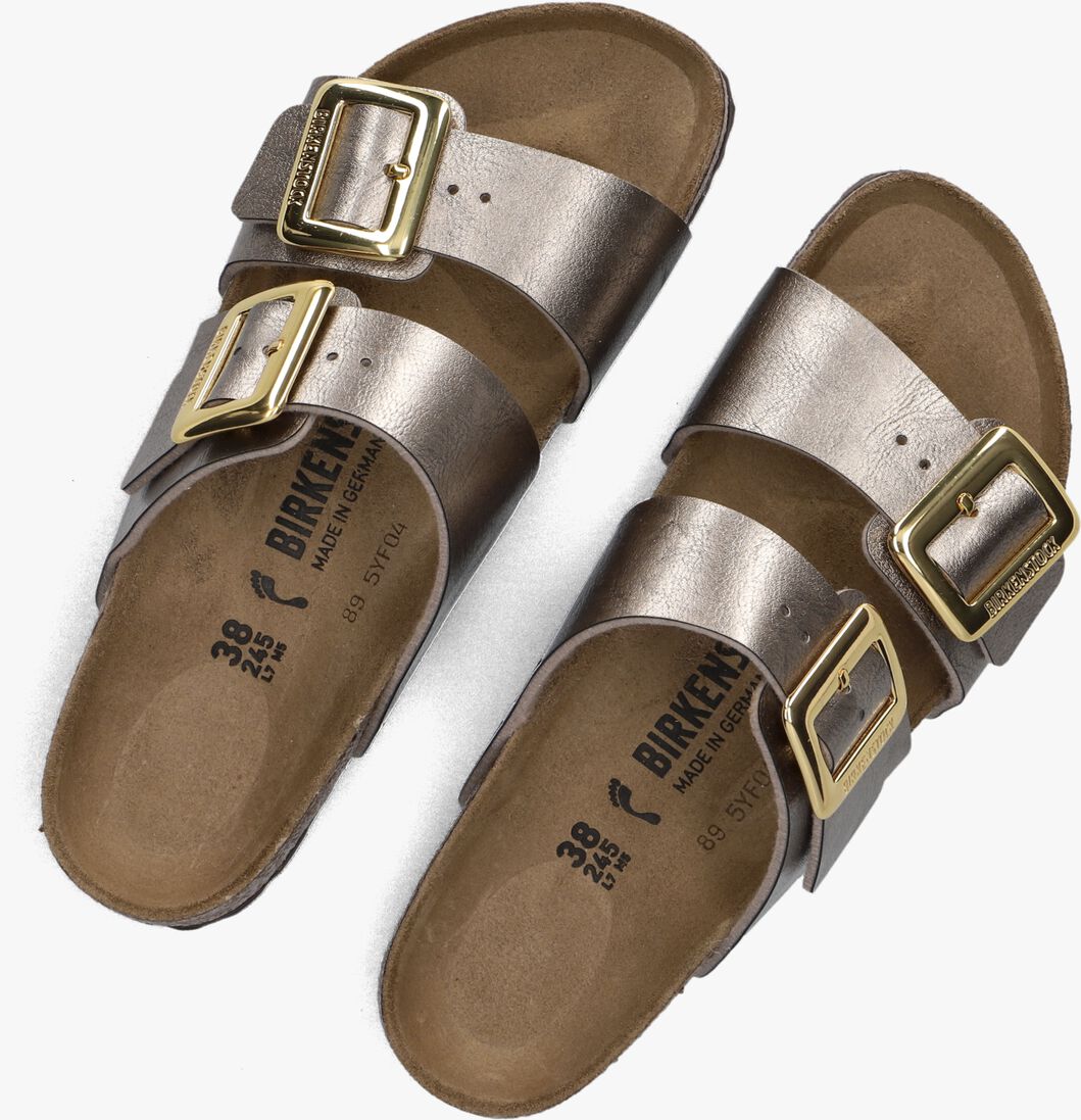 bronskleurig birkenstock slippers sydney cushion buckle