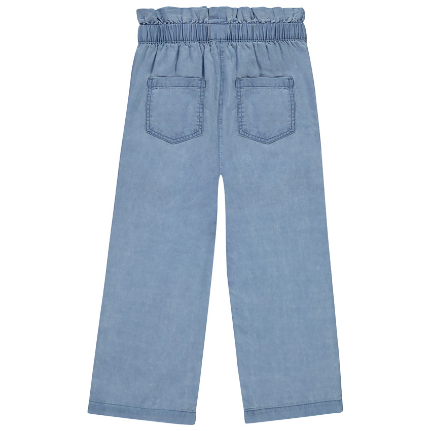 Pantalon large uni effet noué pour fille