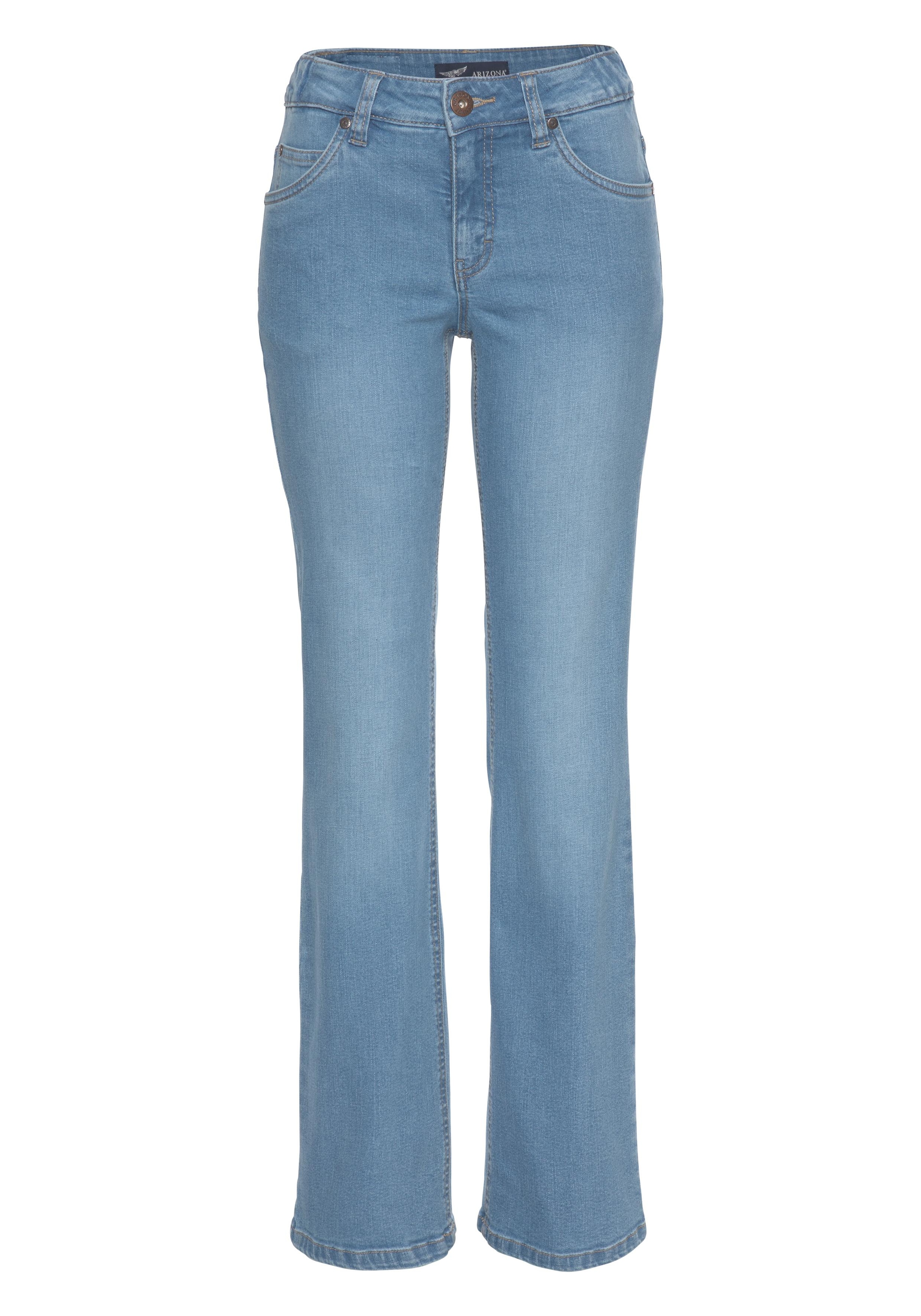 Arizona Bootcut-Jeans »Bund mit seitlichem Gummizugeinsatz«, hohe Leibhöhe,  Bootcut,  mit Stretch,  klassischer 5-Pocket-Style