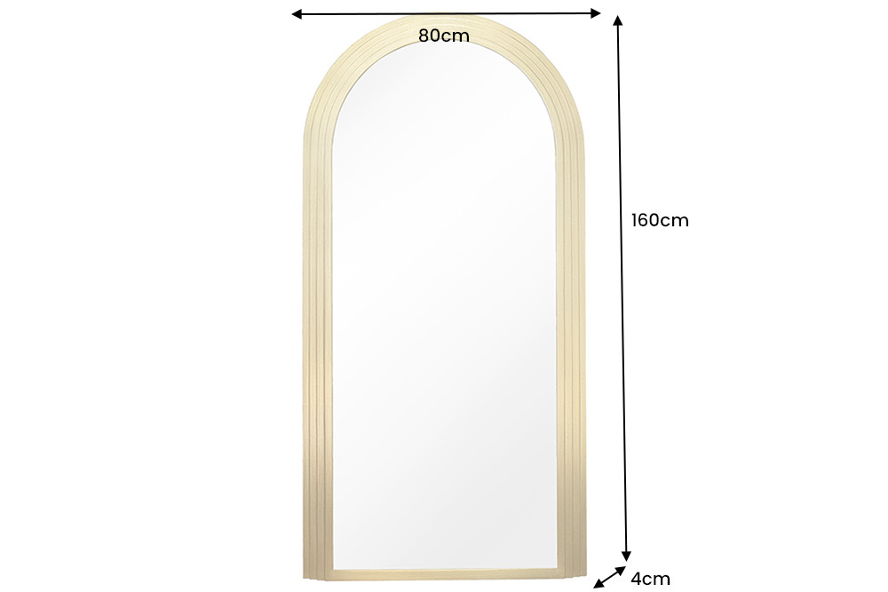 Edler Wandspiegel ART DECO 160cm gold Rundbogen Spiegel