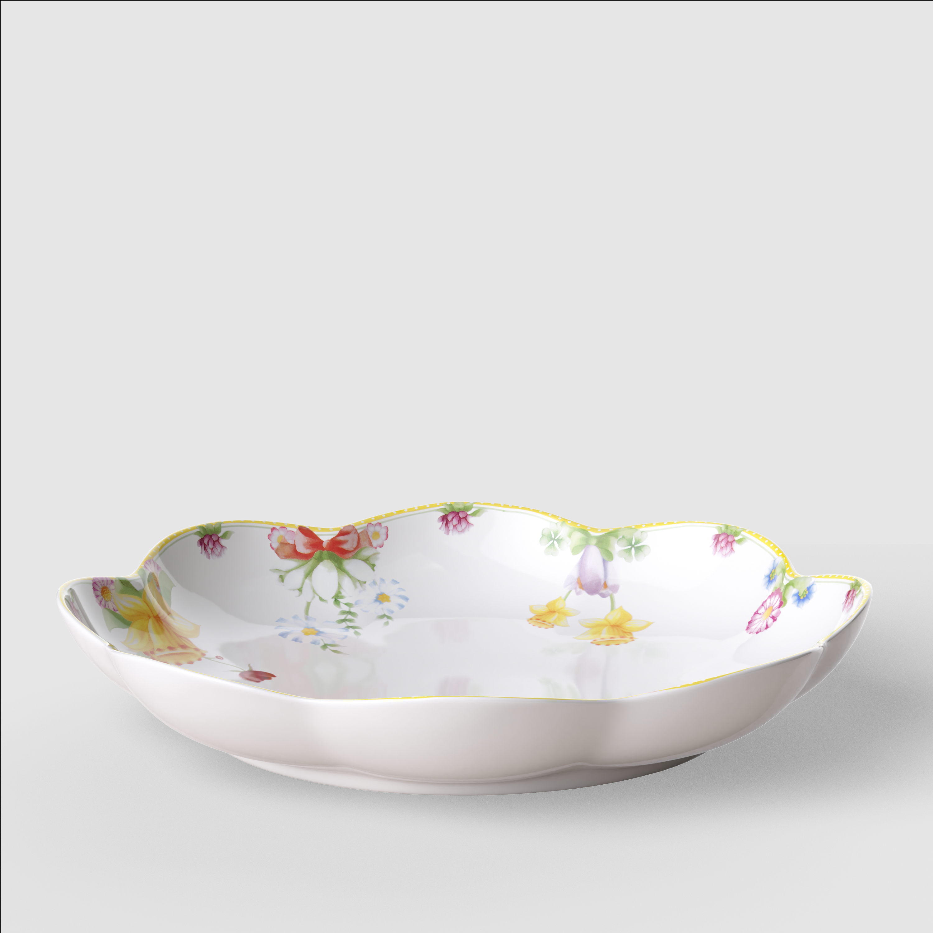 Spring Awakening Centerpiece bowl Yellow, 25.4 oz, Premium Porcelain