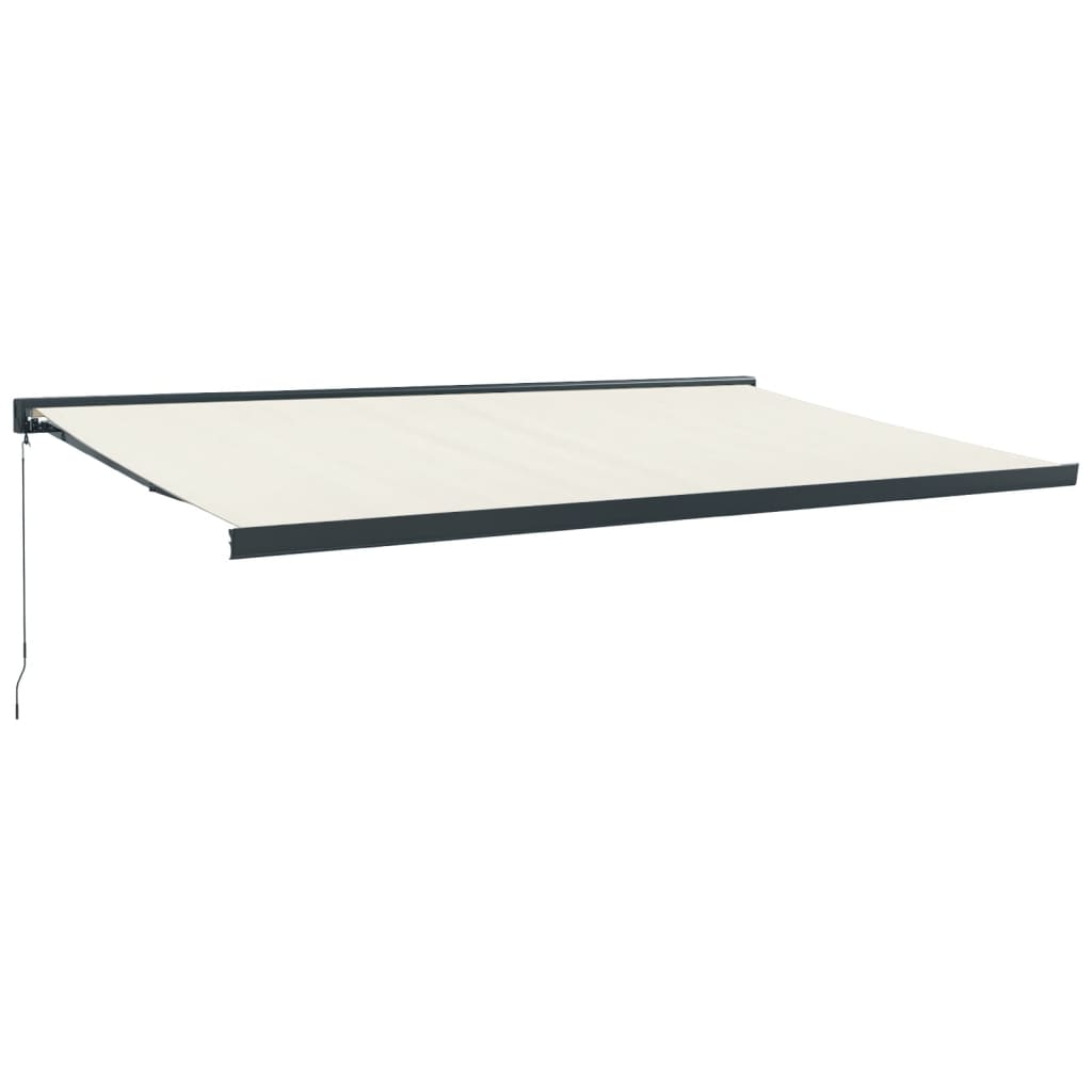 Auvent rétractable crème 5x3 m tissu et aluminium