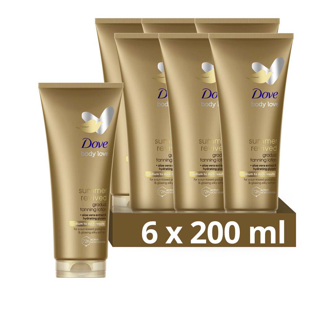 6x Dove Zelfbruinende Bodylotion Summer Revived Medium-Dark200 ml