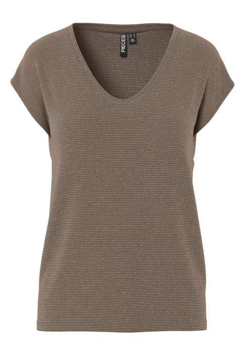 Pieces bronzen dames t-shirt