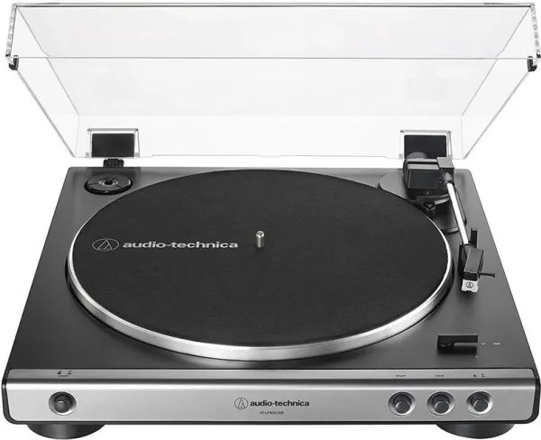 Audio-Technica AT-LP60XUSB, Bæltedrevet pladespiller, Fuld automatisk, Grå, Metallic, Aluminium, 33 1/3,45 rpm, DC servomotor