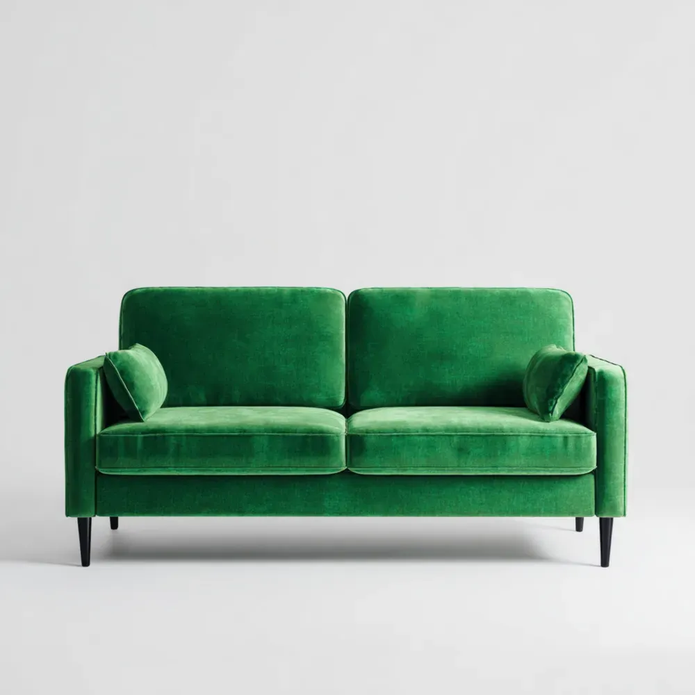 Zweisitzer-Sofa Samt 150x85x90 cm – Grün – Modernes Design