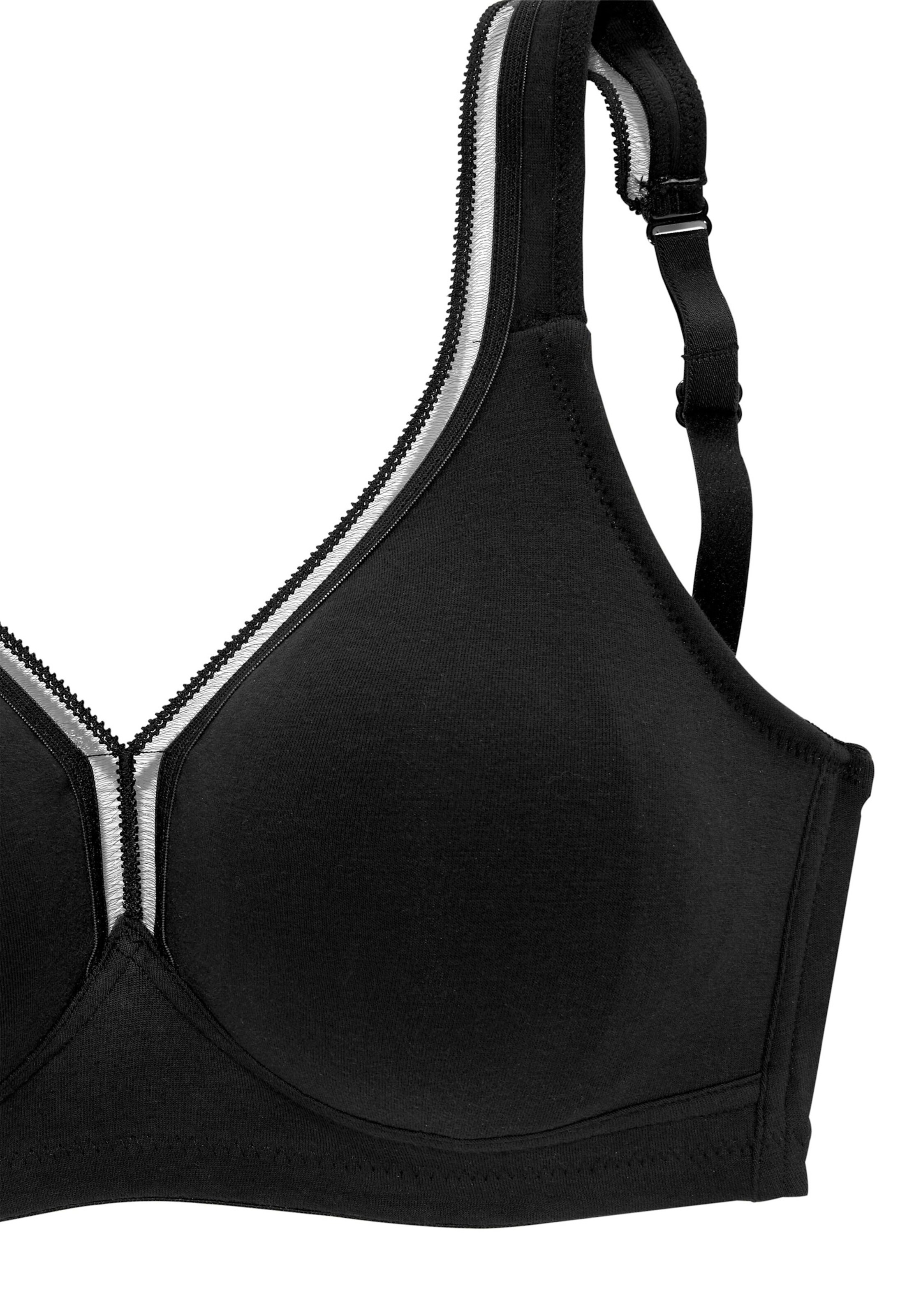 petite fleur T-Shirt-BH in schwarz+weiß