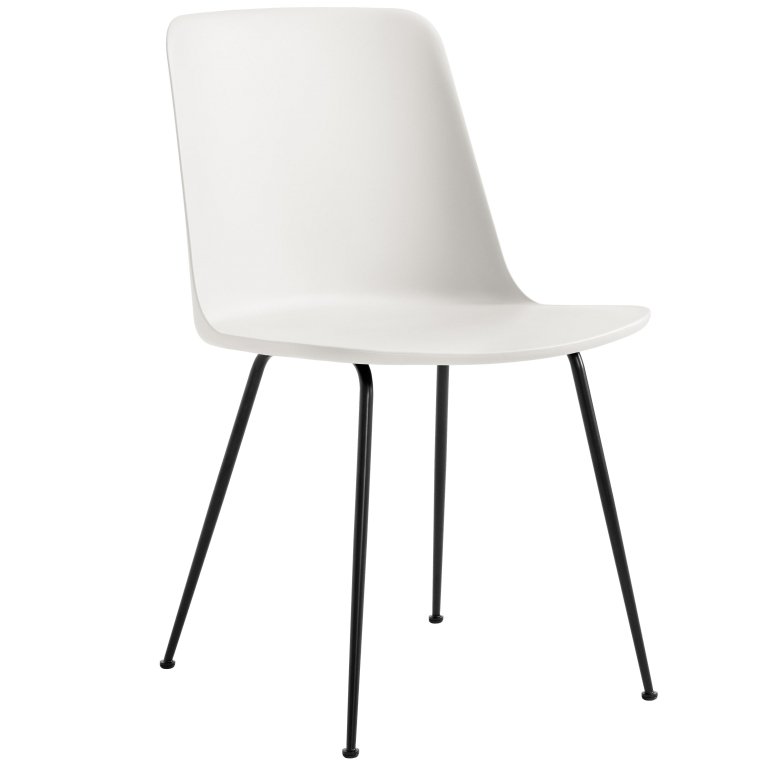 &tradition Rely HW6 stoel wit, zwart onderstel