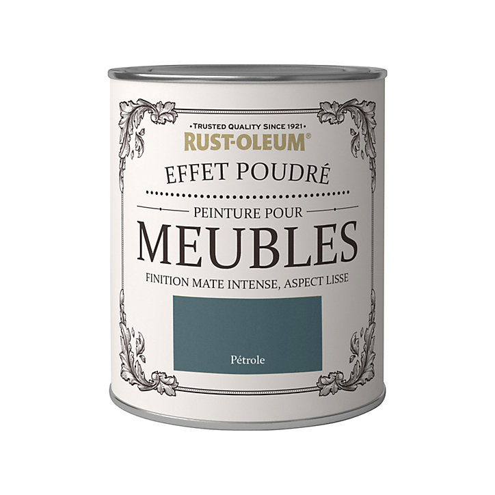 Peinture pour meubles Rust-Oleum pétrole effet poudré mat intense 125ml