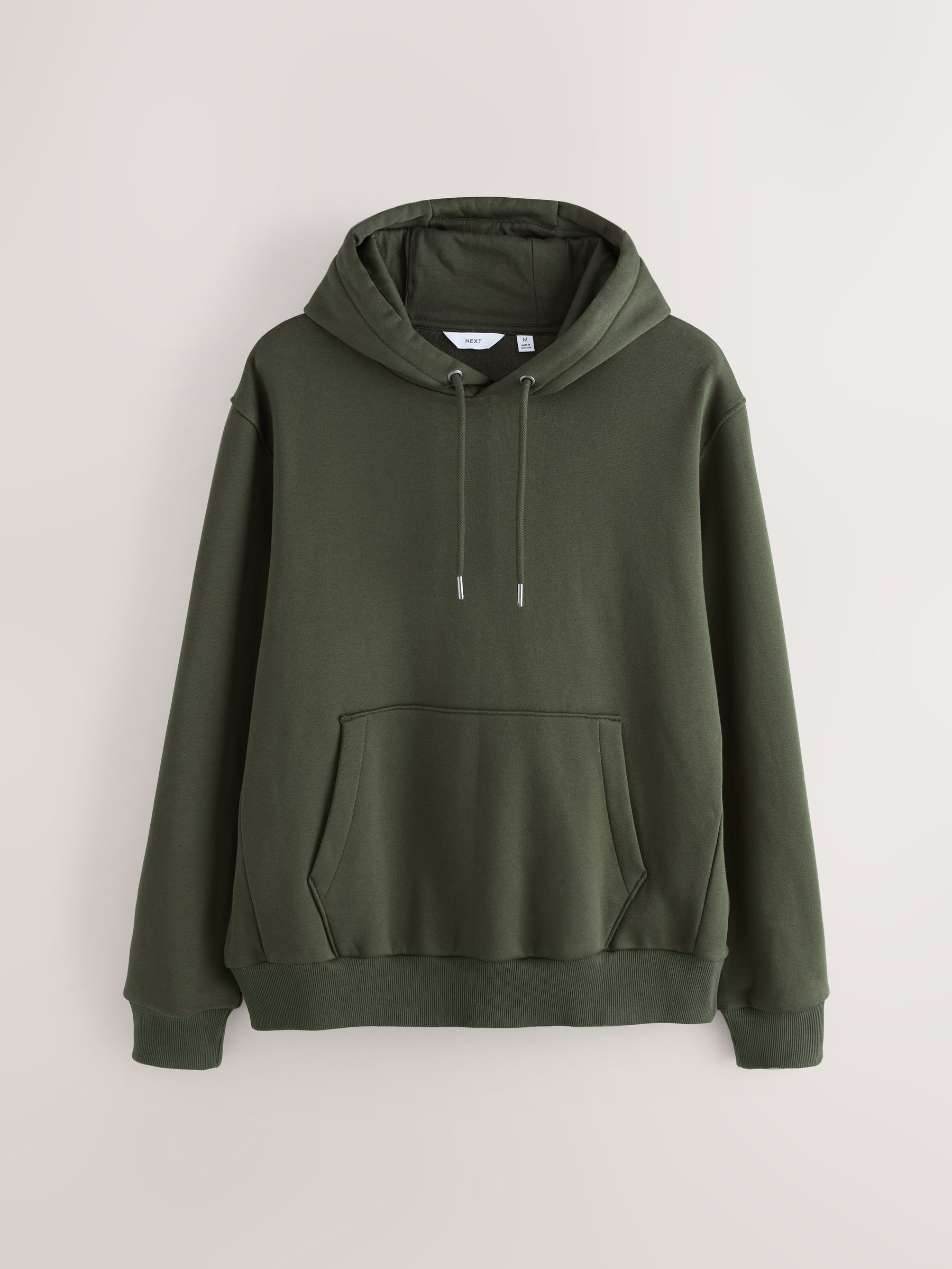 Kakigroen - Normale Pasvorm - Zwaargewicht Cotton Rich Jersey Hoodie