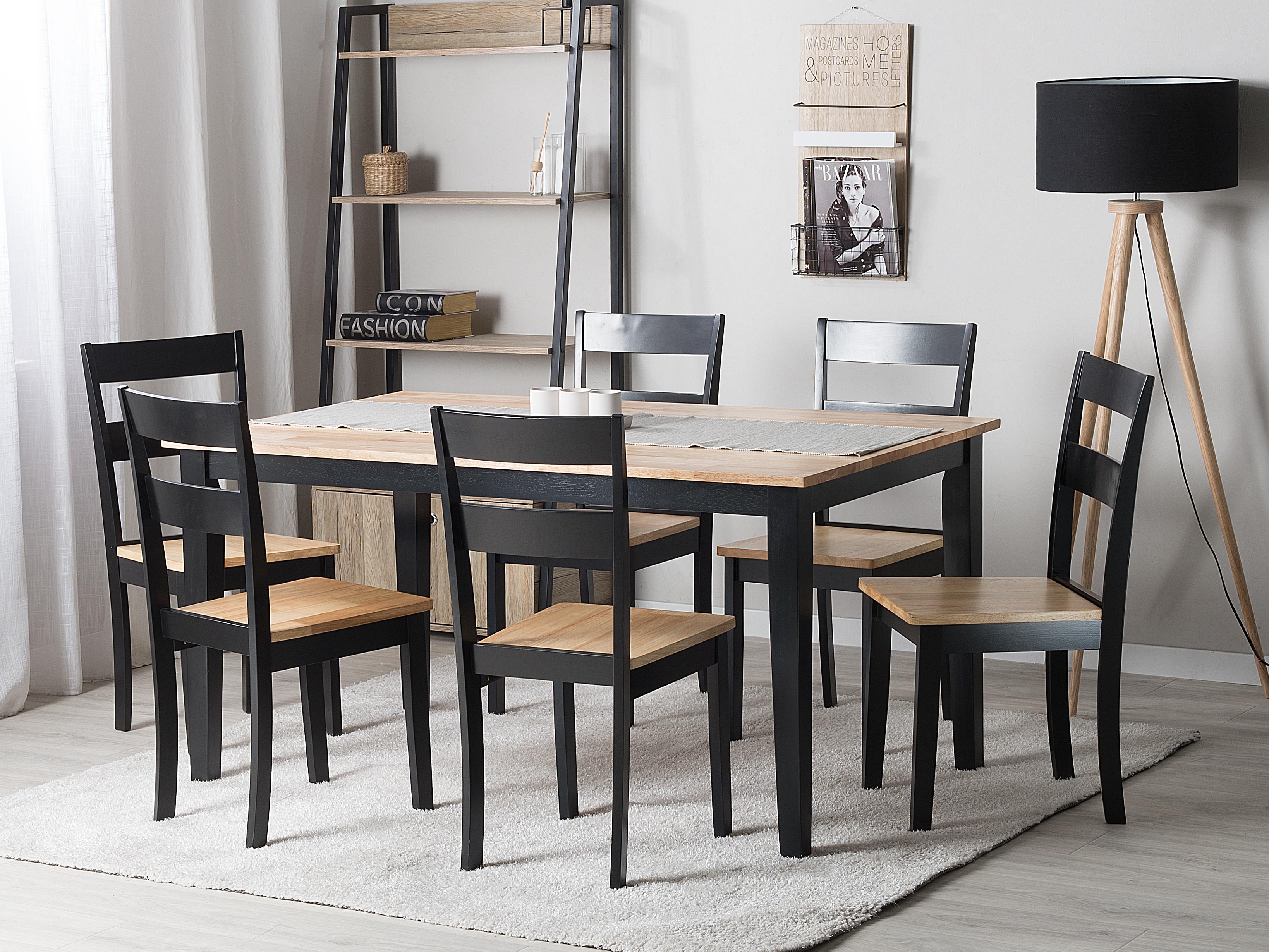 Eettafel GEORGIA Zwart 90 cm Hout 150 cm
