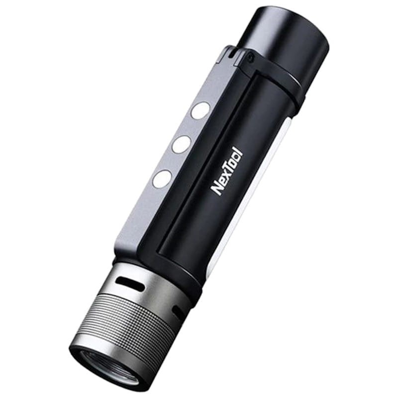 1000LM LED 6in1 USB Taschenlampe magnetisch mit 6 Leuchtmodi   Handschlaufe IPX4 - Schwarz