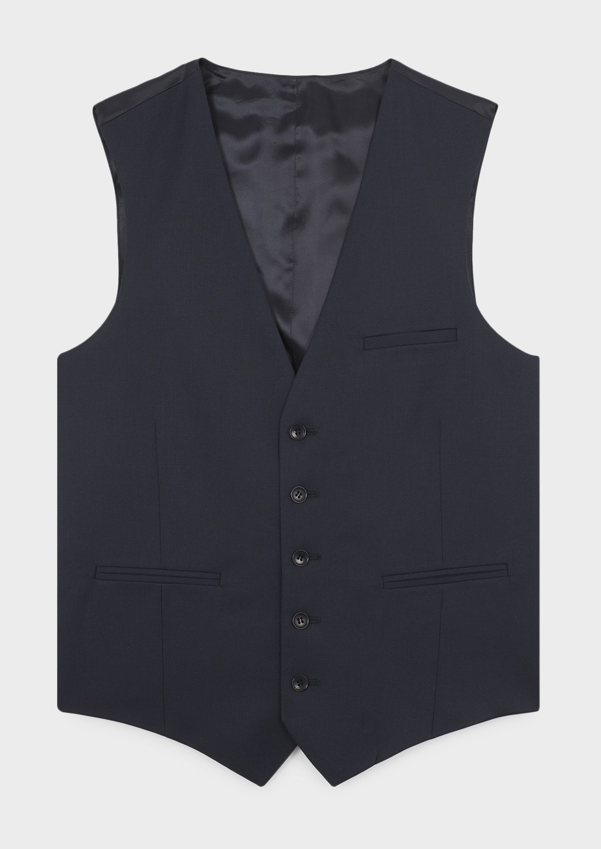 Gilet de costume en laine Vitale Barberis Canonico unie bleu marine