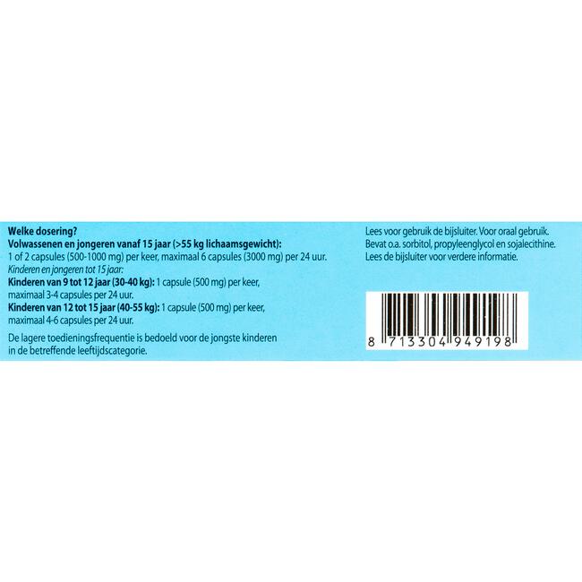 Roter Paracetamol Liquid Caps 500 mg 20 tab