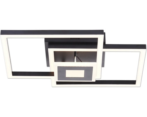 LED plafondlamp, 1-lichts, 22 W, 2900 lm, 9x40 cm, Bray, zwart