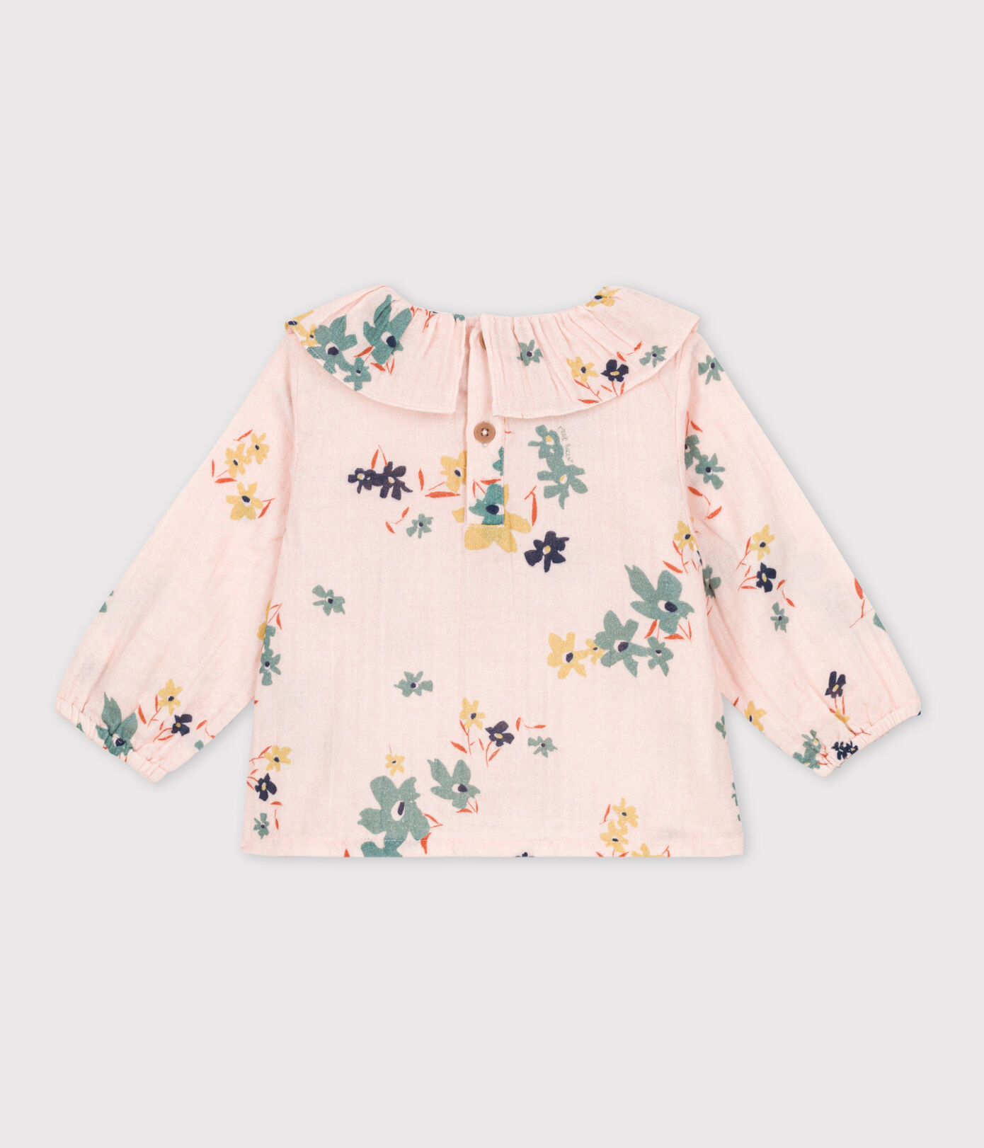 Blouse manches longues bébé imprimée en gaze de coton