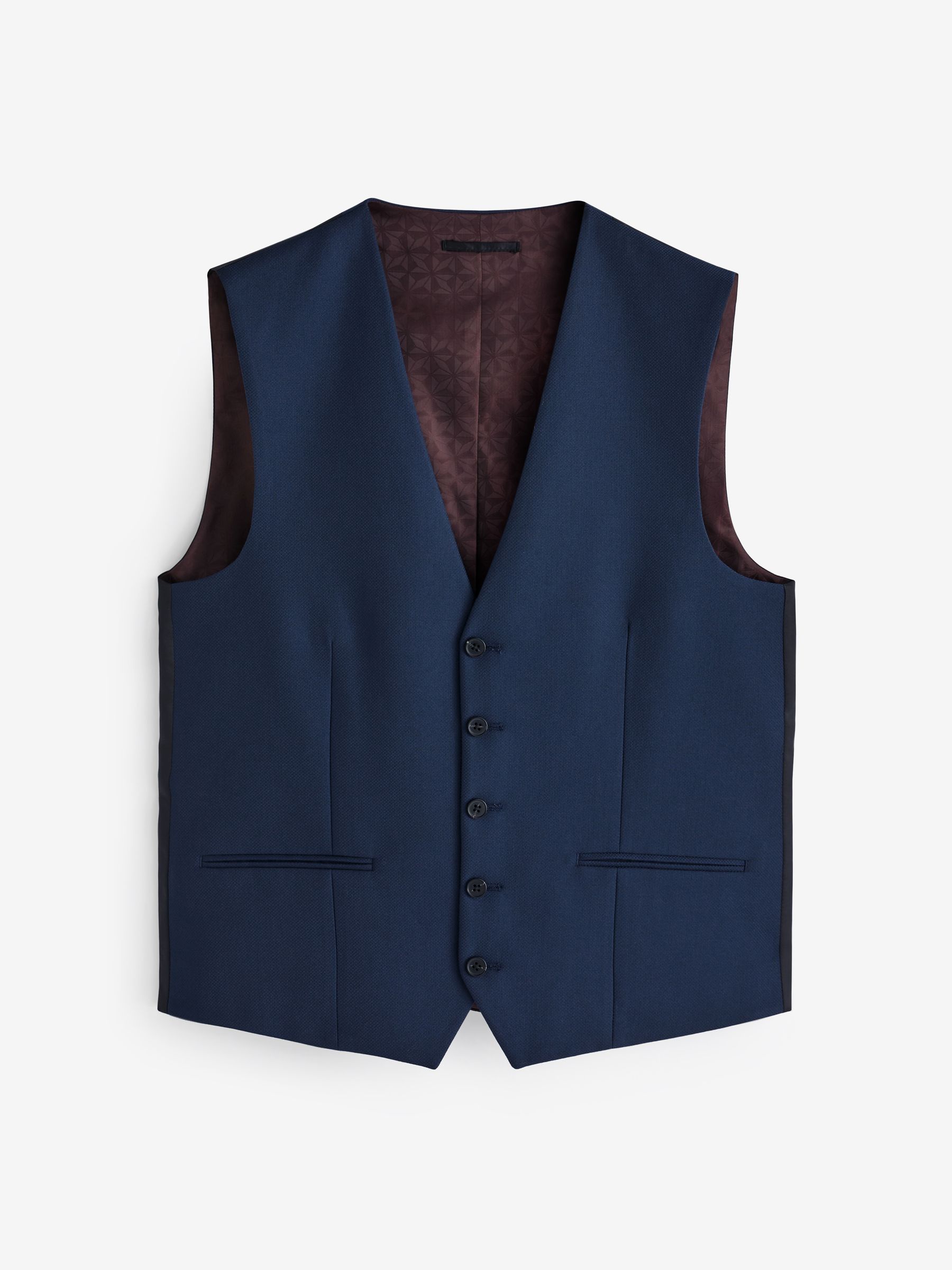 Helderblauw - Herenvest met textuur