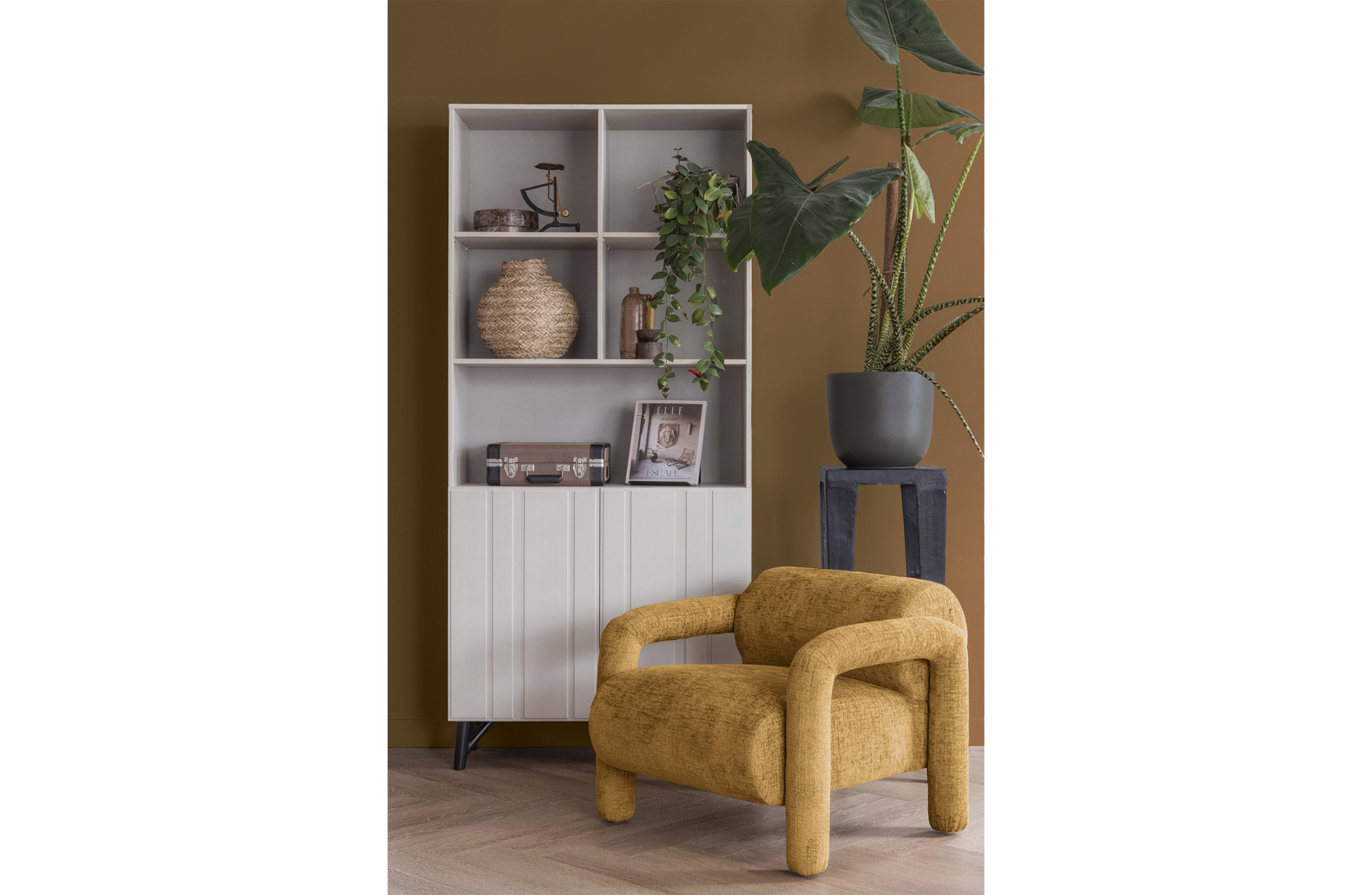 WOOOD Exclusive fauteuil Lenny Fauteuil Lenny in grove textuur Goud/Geel