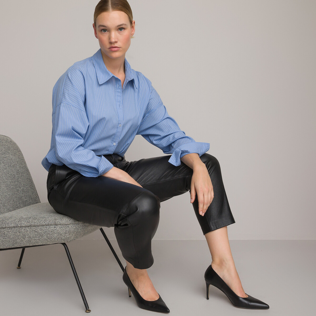 COLEÇÕES LA REDOUTE<br>Camisa listrada folgada, modelo exclusivo APOLLINE