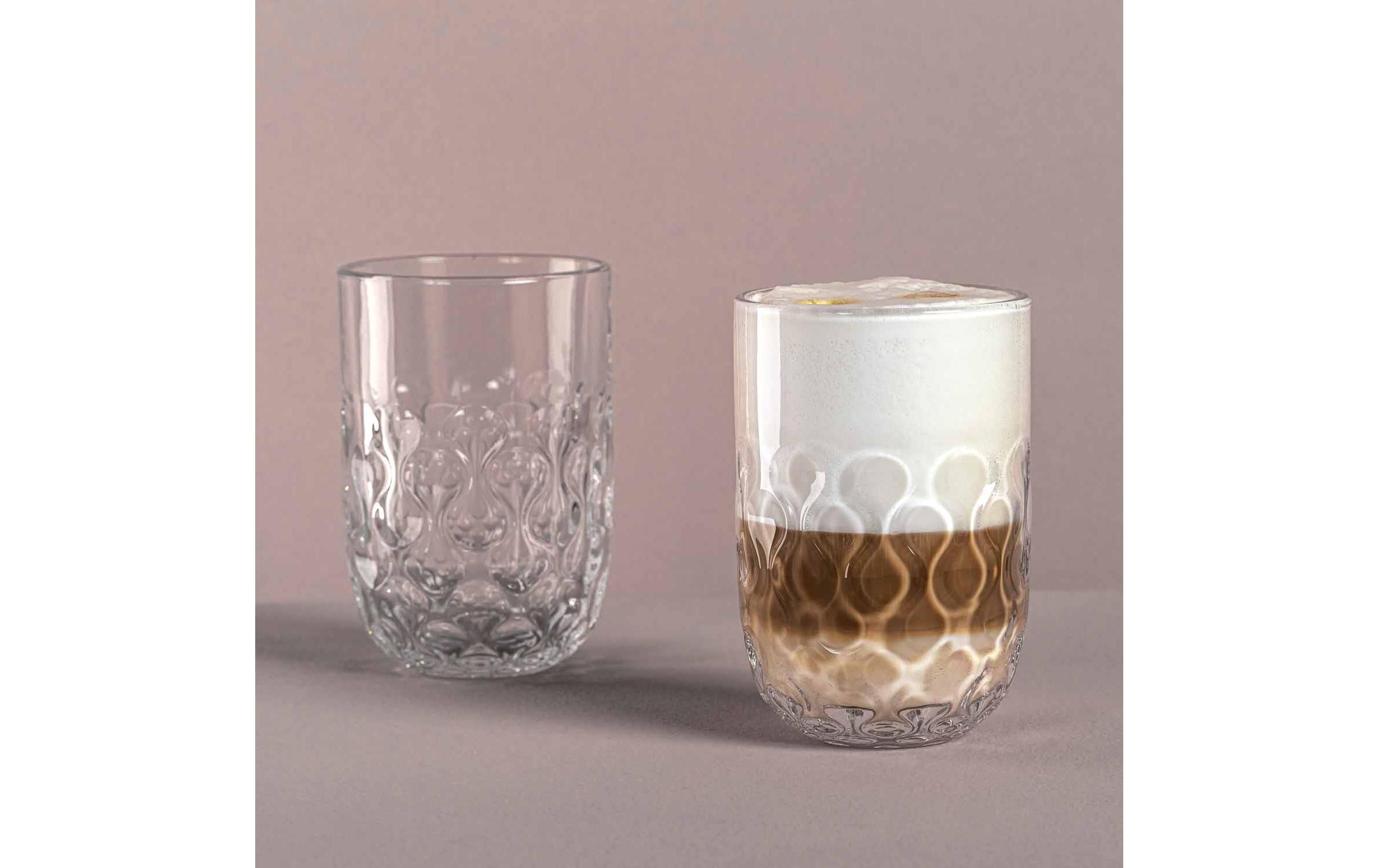Cappuccino Becher Gocce 2 380 ml, 2 Stück, TransparentCappuccino-/Kaffeetasse für Heissgetränke