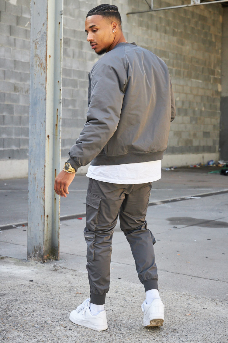 Ensemble 2 pièces bomber + pantalon gris