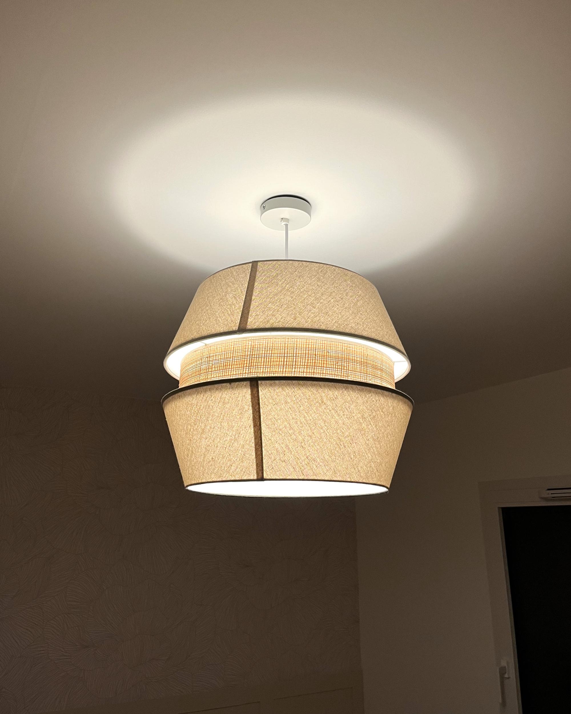 Hanglamp ATOYAC Kunstlinnen Beige