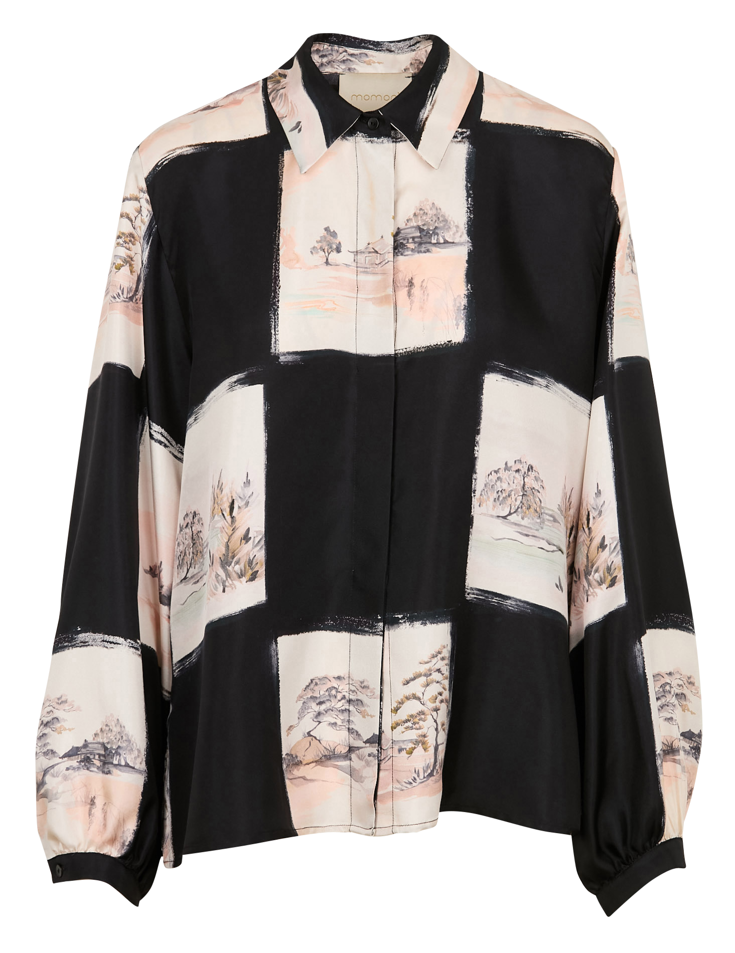 ICHIGO - Chemise col classique imprimée en soie| Multicolore