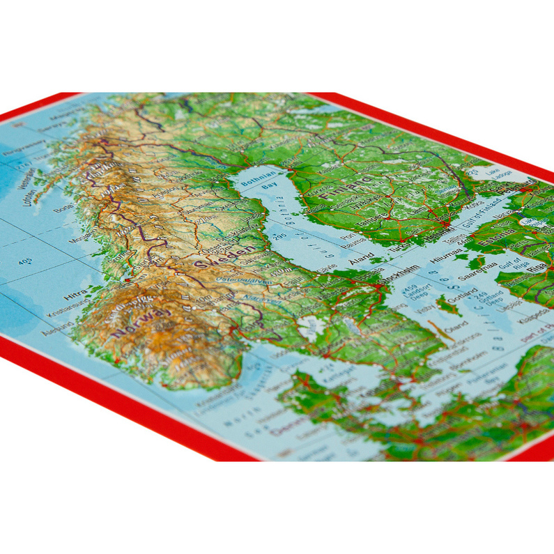 Georelief 3D Reliefpostkarte Skandinavien