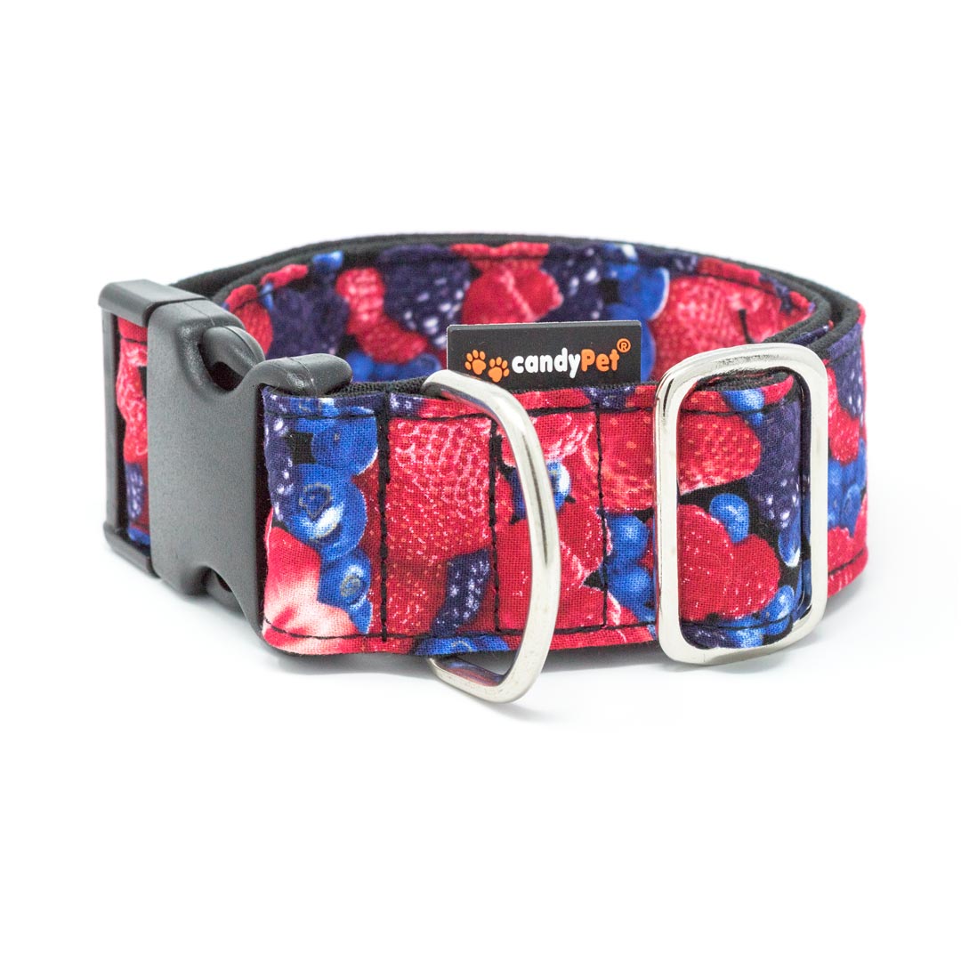Coleira click candyPet® para cães - Modelo Frutas Silvestres