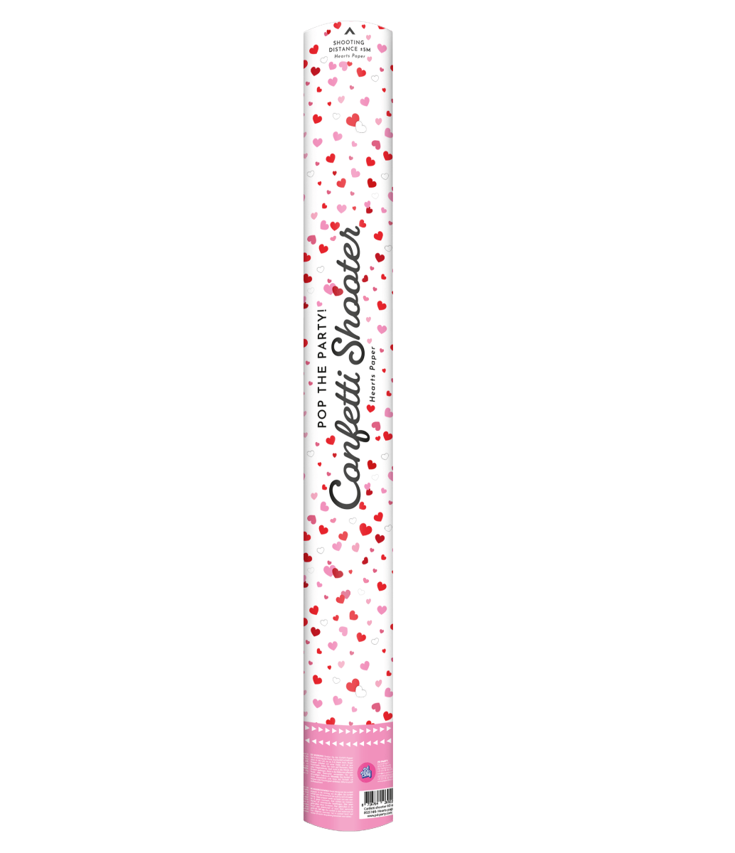 Hartjes Confetti Kanon Rood Papieren Snippers 60cm