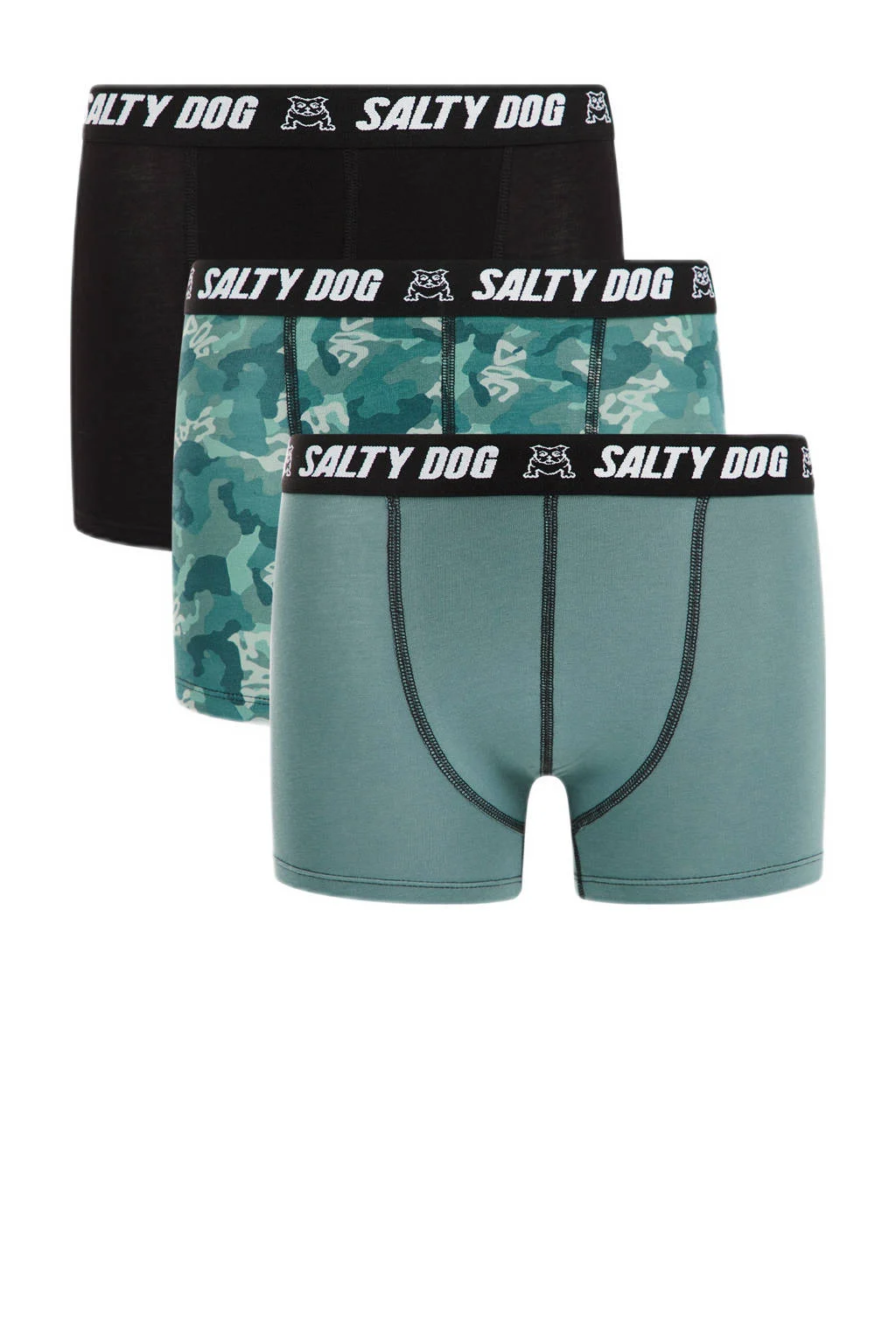 Fijne, leuke en goede kwaliteit onderbroeken.boxershort - set van 3 mintgroen/zwart