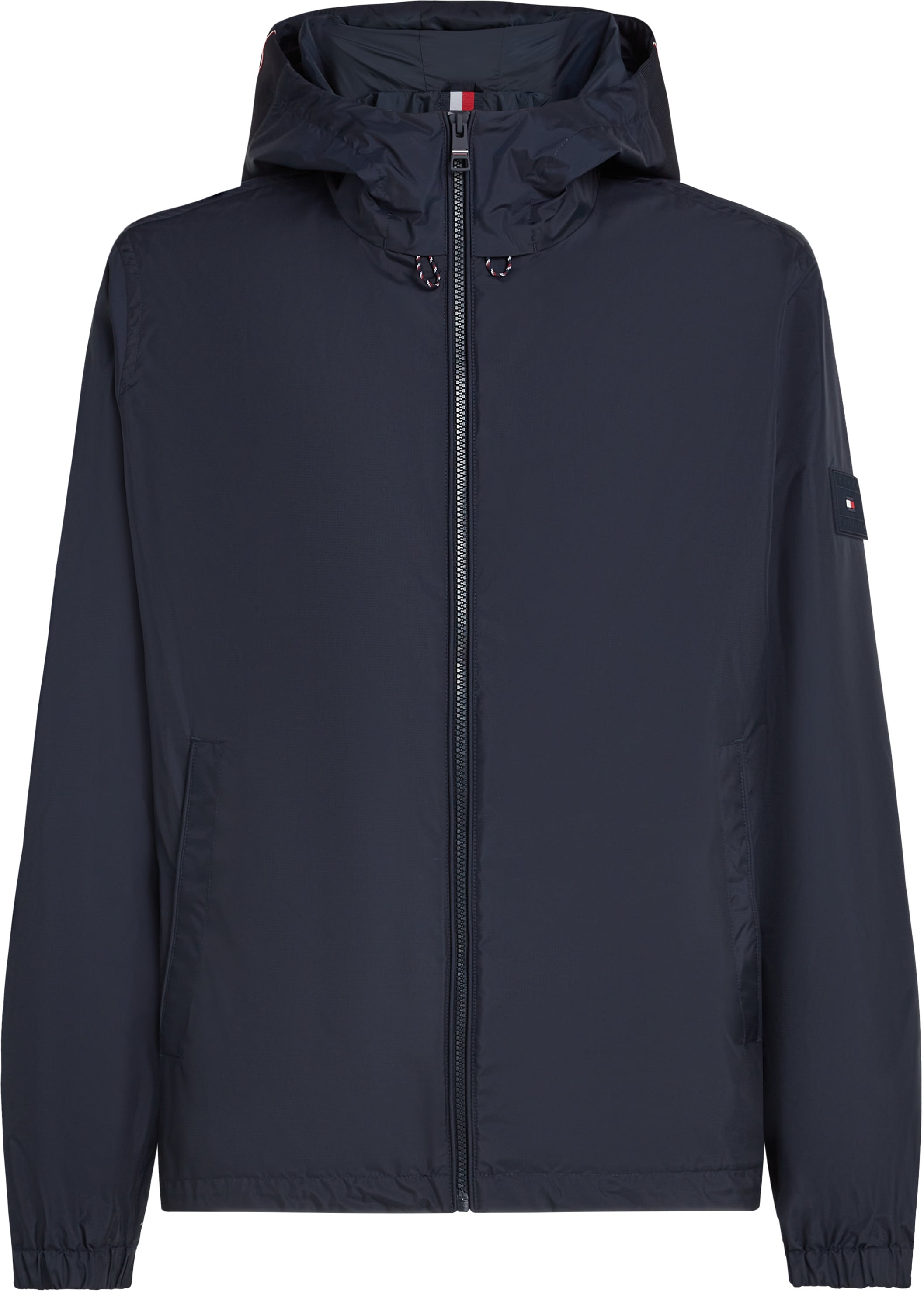 Tommy Hilfiger Blouson »RWB HOODED JACKET« mit Kapuze Freizeitjacke, Übergangsjacke elastische Bündchen, wasserabweisend