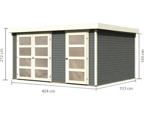 Tuinhuis Karibu Elmar 3 428 x 351,5 cm terragrijs