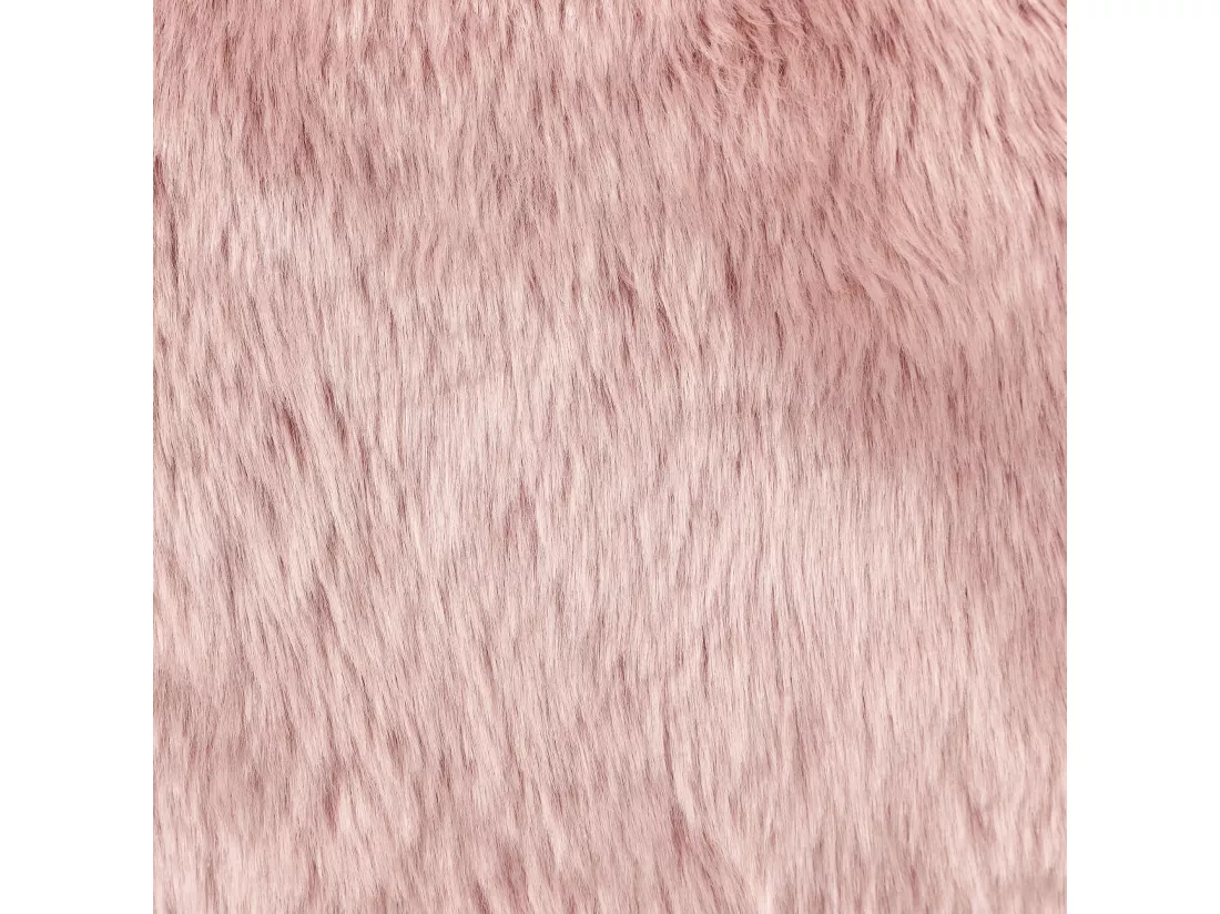 Pouf classique imitation fourrure pour enfants rose poudré