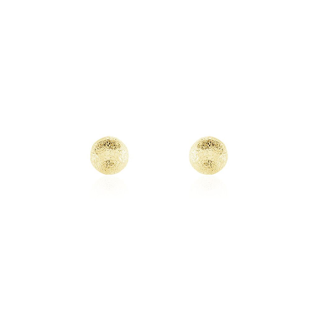 Boucles D'oreilles Puces Fidelia Boule Sablee Or Jaune