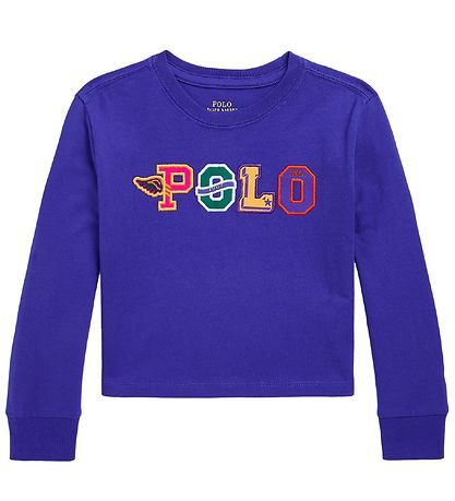 Polo Ralph Lauren Bluse - Cropped - Blau m. Text