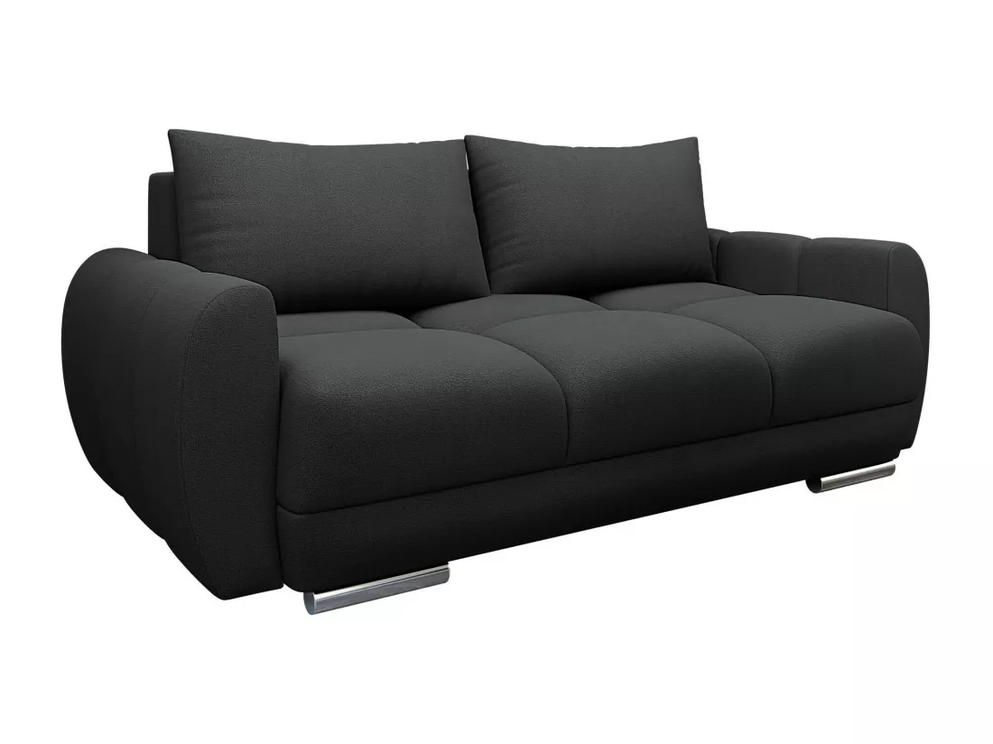 Canapé Camden 102, Noir, 186x97x89cm, Tapisserie, Pieds: Plastique