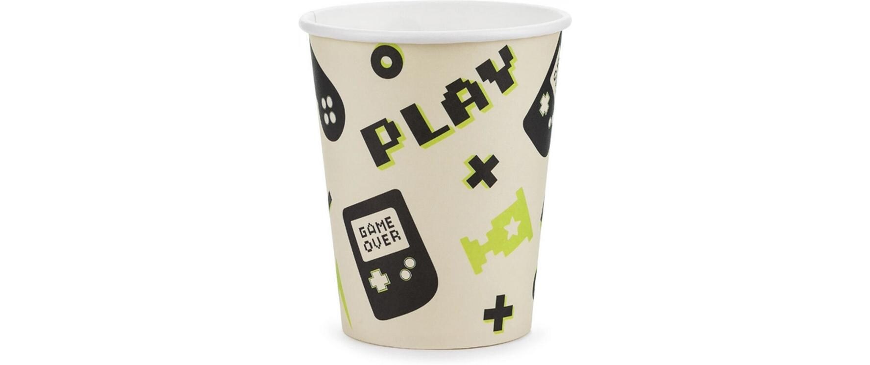 Einwegbecher Game 220 ml, 6 StückPappbecher für Partys