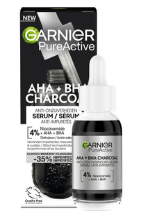 Garnier PureActive AHA   BHA Charcoal Anti-Onzuiverheden Serum 30ML