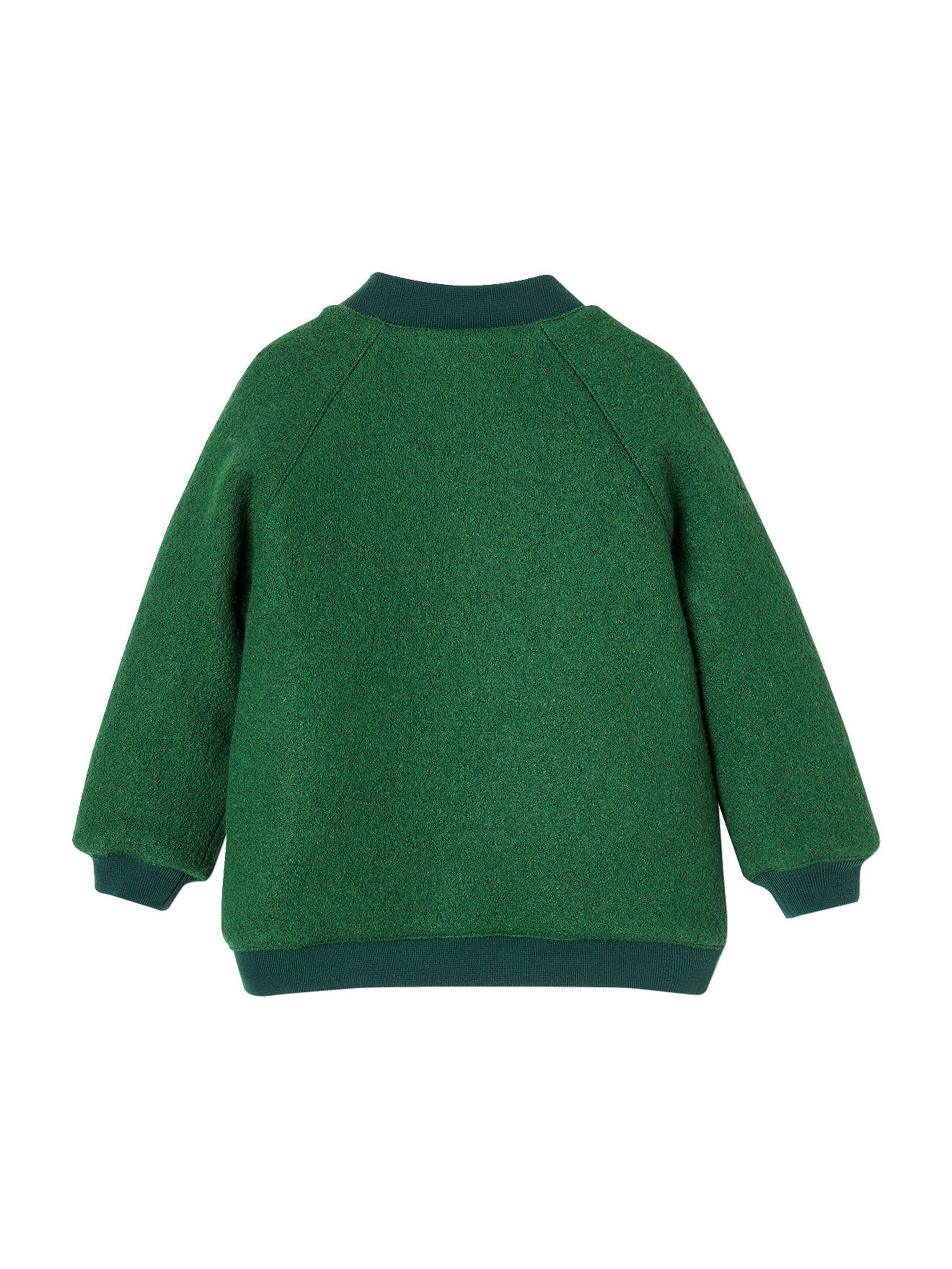 Vertbaudet Mädchen Bouclé-Collegejacke, Wattierung Recycling-Polyester englischgrün